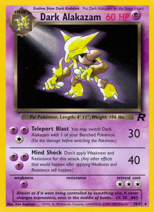 Dark Alakazam 18/82 (Team Rocket)  - Unlimited | Good Games Adelaide SA