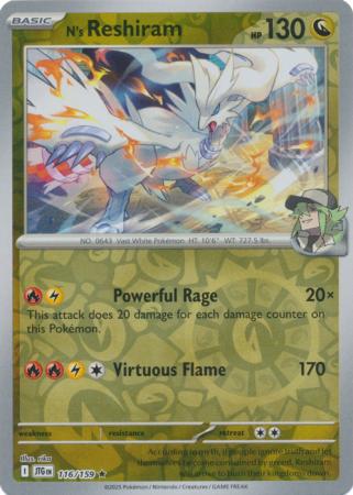 N's Reshiram 116/159 (SV09: Journey Together)  - Reverse Holofoil | Good Games Adelaide SA