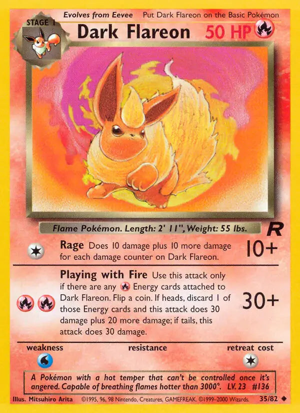 Dark Flareon 35/82 (Team Rocket)  - Unlimited | Good Games Adelaide SA