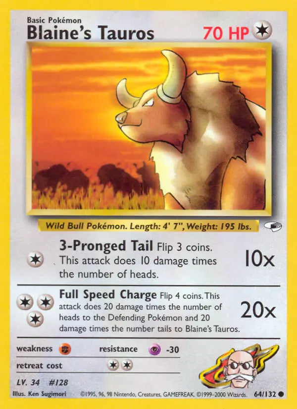 Blaines Tauros 064/132 (Gym Heroes)  - Unlimited | Good Games Adelaide SA
