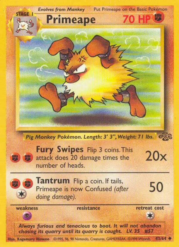 Primeape 43/64 (Jungle)  - Unlimited | Good Games Adelaide SA