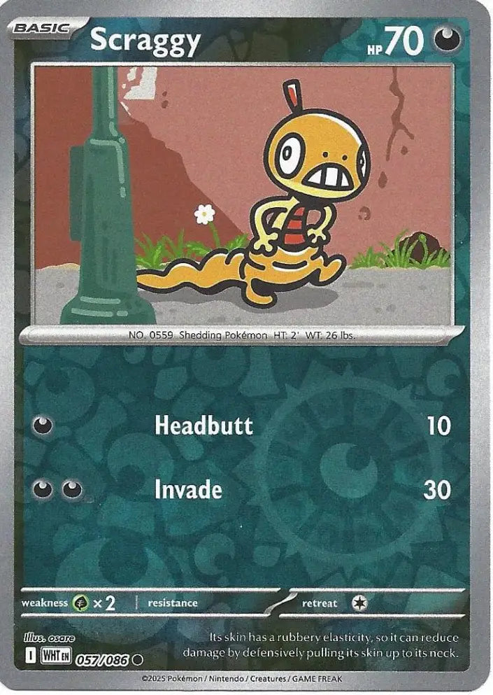 Scraggy 057/086 (SV: White Flare)  - Reverse Holofoil | Good Games Adelaide SA