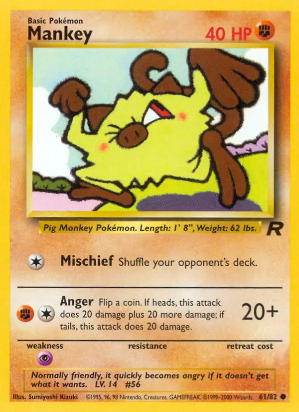 Mankey 61/82 (Team Rocket)  - Unlimited | Good Games Adelaide SA