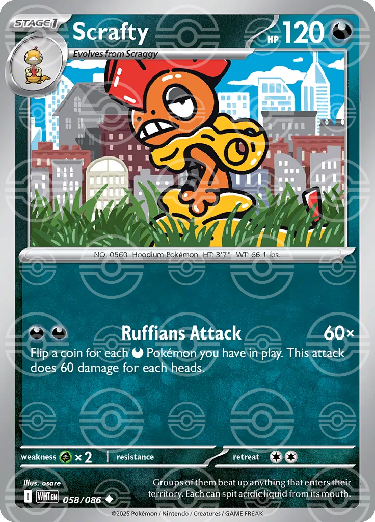 Scrafty 058/086 (SV: White Flare)  - Holofoil | Good Games Adelaide SA