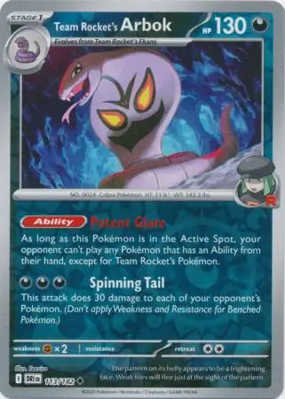 Team Rocket's Arbok 113/182 (SV10: Destined Rivals)  - Reverse Holofoil | Good Games Adelaide SA