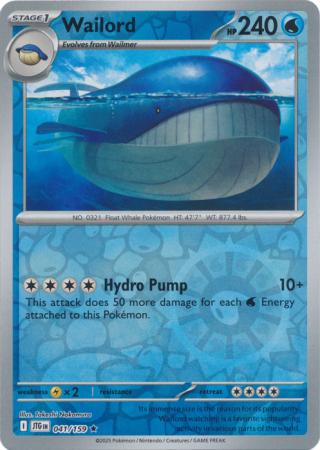 Wailord 041 159 041/159 (SV09: Journey Together)  - Reverse Holofoil | Good Games Adelaide SA