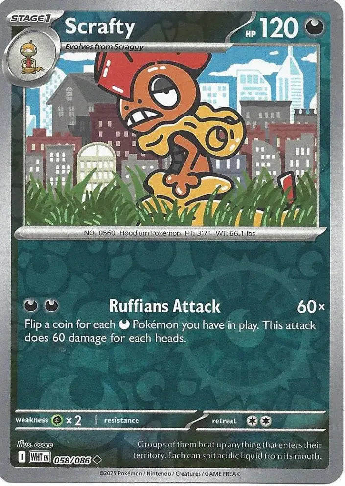 Scrafty 058/086 (SV: White Flare)  - Reverse Holofoil | Good Games Adelaide SA