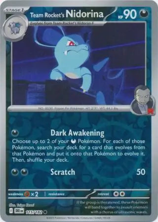 Team Rocket's Nidorina 115/182 (SV10: Destined Rivals)  - Reverse Holofoil | Good Games Adelaide SA
