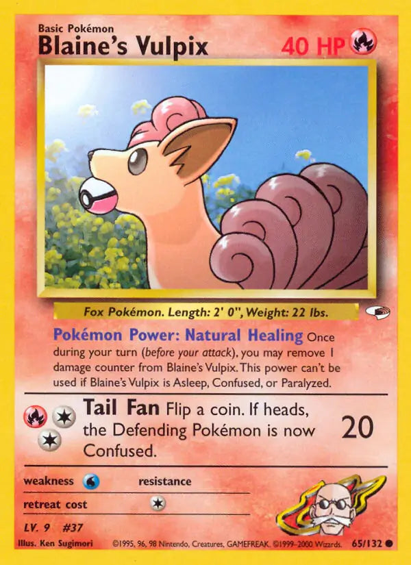 Blaine's Vulpix 065/132 (Gym Heroes)  - Unlimited | Good Games Adelaide SA
