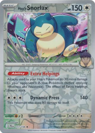 Hop's Snorlax 117/159 (SV09: Journey Together)  - Reverse Holofoil | Good Games Adelaide SA