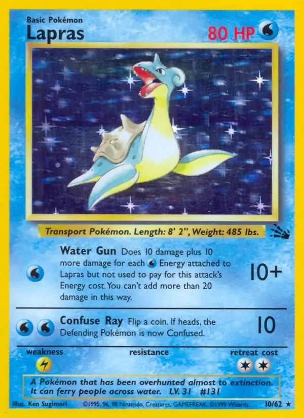 Lapras  10/62 (Fossil)  - Unlimited Holofoil | Good Games Adelaide SA