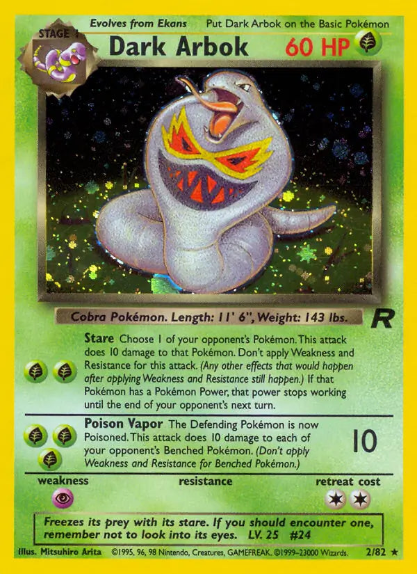 Dark Arbok 02/82 (Team Rocket)  - Unlimited Holofoil | Good Games Adelaide SA