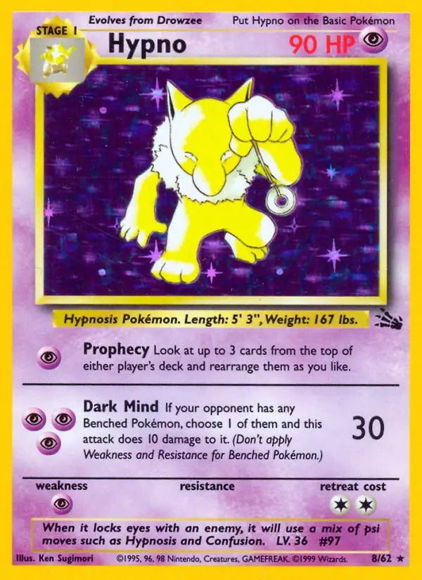 Hypno 08/62 (Fossil)  - Unlimited Holofoil | Good Games Adelaide SA
