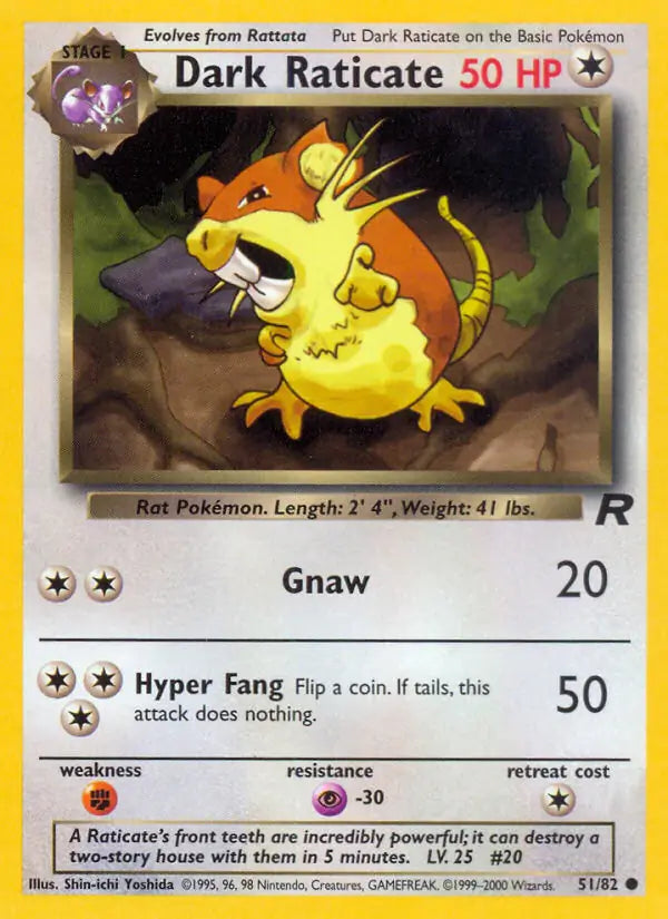 Dark Raticate 51/82 (Team Rocket)  - Unlimited | Good Games Adelaide SA
