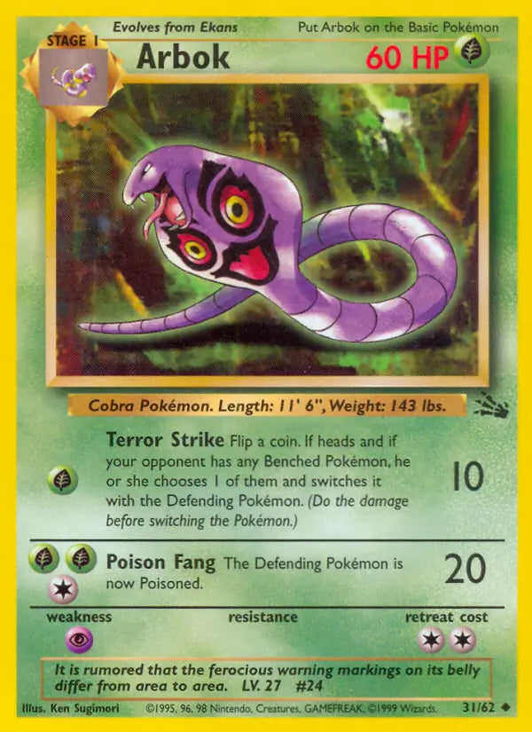 Arbok 31/62 (Fossil)  - Unlimited | Good Games Adelaide SA