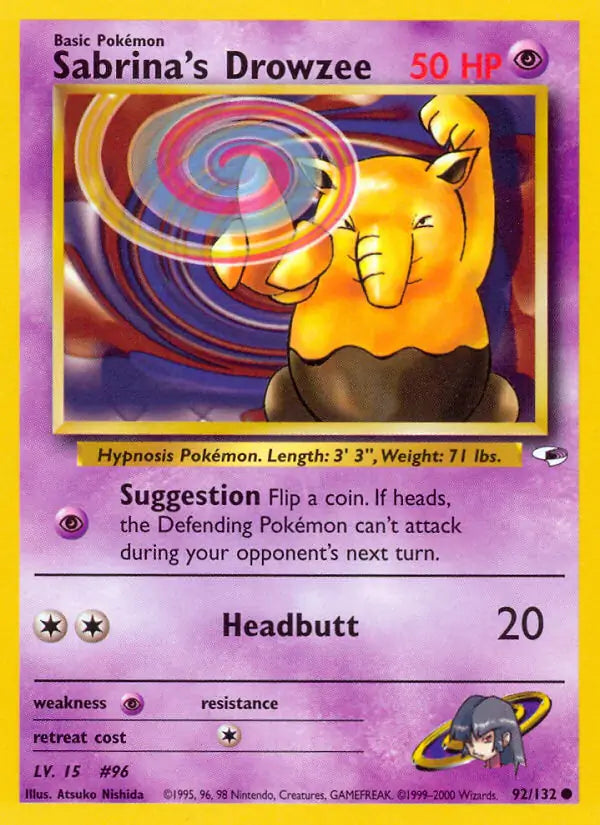 Sabrinas Drowzee 092/132 (Gym Heroes)  - Unlimited | Good Games Adelaide SA