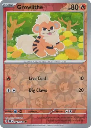 Growlithe 027/182 (SV10: Destined Rivals)  - Reverse Holofoil | Good Games Adelaide SA