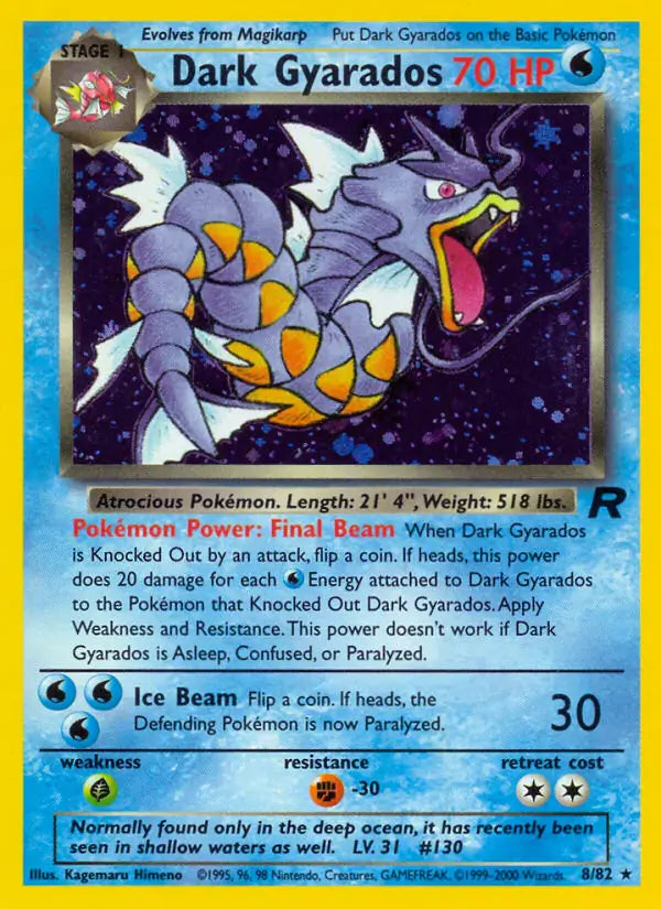 Dark Gyarados 08/82 (Team Rocket)  - Unlimited Holofoil | Good Games Adelaide SA