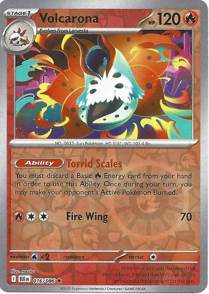 Volcarona 016/086 (SV: Black Bolt)  - Reverse Holofoil | Good Games Adelaide SA