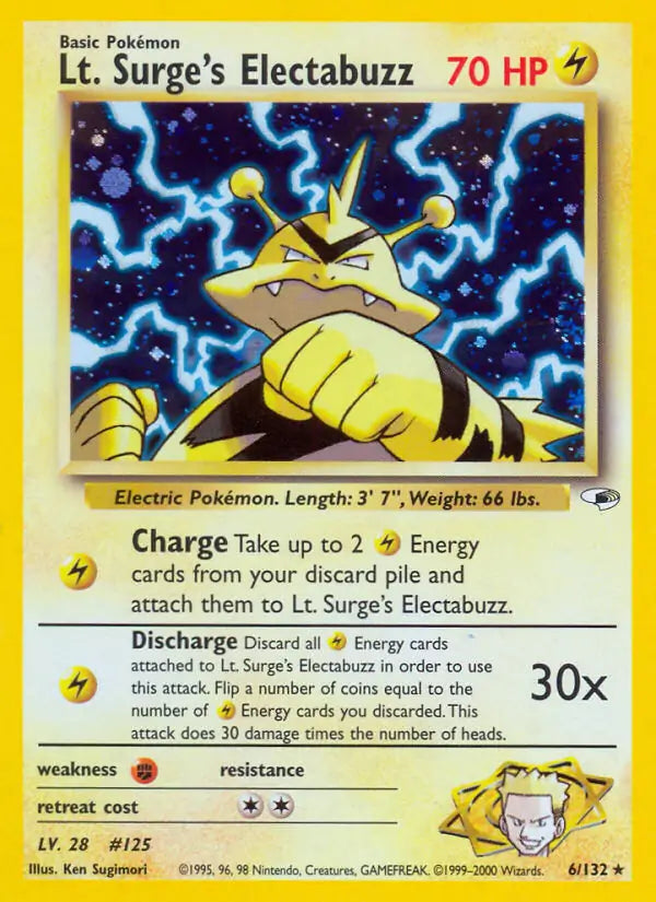 Lt. Surge's Electabuzz 006/132 (Gym Heroes)  - Unlimited Holofoil | Good Games Adelaide SA