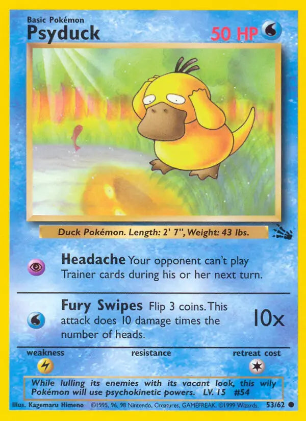 Psyduck 53/62 (Fossil)  - Unlimited | Good Games Adelaide SA