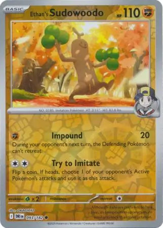 Ethan's Sudowoodo 093/182 (SV10: Destined Rivals)  - Reverse Holofoil | Good Games Adelaide SA