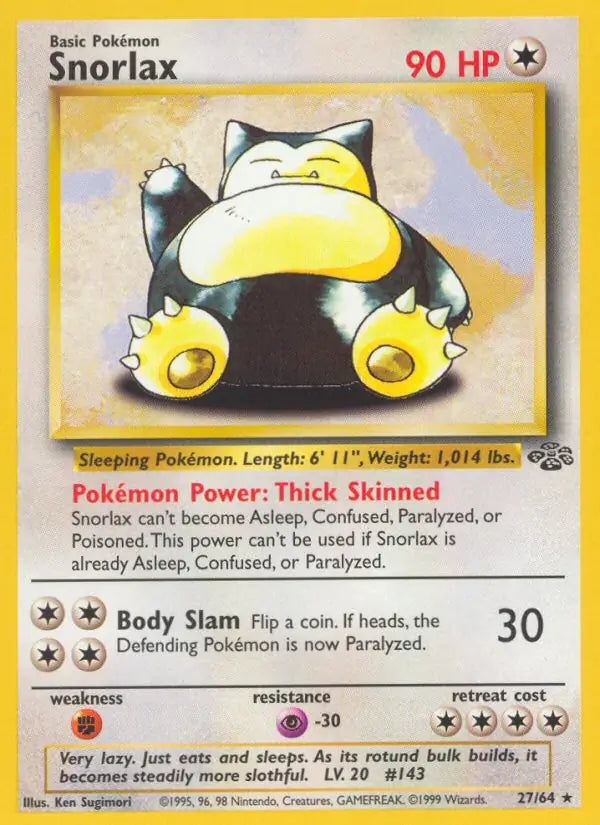 Snorlax  27/64 (Jungle)  - Unlimited | Good Games Adelaide SA