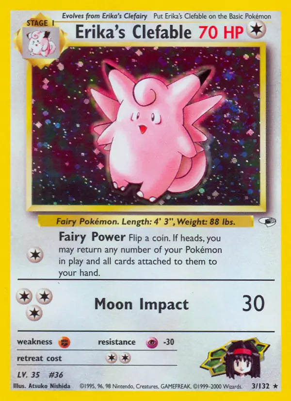 Erikas Clefable 003/132 (Gym Heroes)  - Unlimited Holofoil | Good Games Adelaide SA