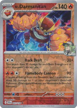 N's Darmanitan 027/159 (SV09: Journey Together)  - Reverse Holofoil | Good Games Adelaide SA