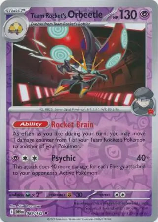 Team Rocket's Orbeetle 089/182 (SV10: Destined Rivals)  - Reverse Holofoil | Good Games Adelaide SA