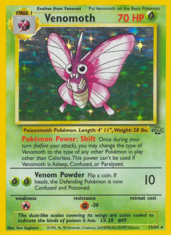 Venomoth 13/64 (Jungle)  - Unlimited Holofoil | Good Games Adelaide SA