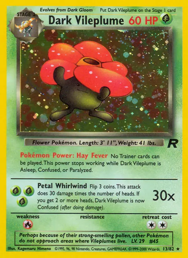 Dark Vileplume 13/82 (Team Rocket)  - Unlimited Holofoil | Good Games Adelaide SA