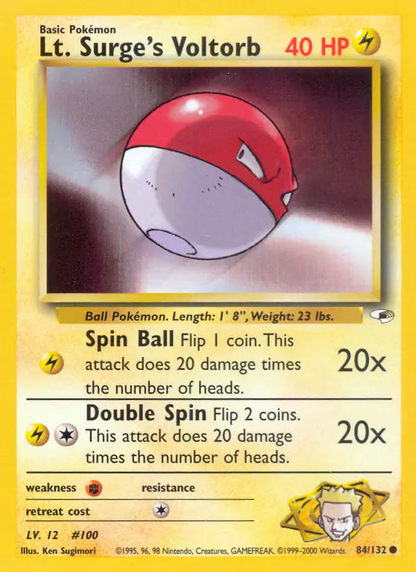 Lt. Surge's Voltorb 084/132 (Gym Heroes)  - Unlimited | Good Games Adelaide SA