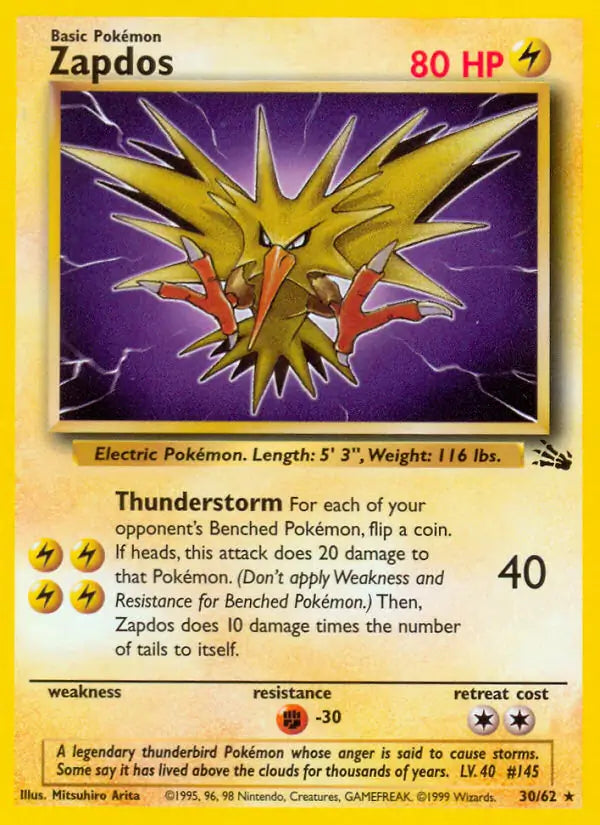 Zapdos 30/62 (Fossil)  - Unlimited | Good Games Adelaide SA