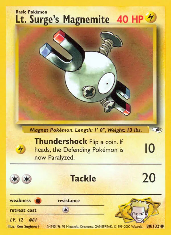 Lt. Surge's Magnemite 080/132 (Gym Heroes)  - Unlimited | Good Games Adelaide SA