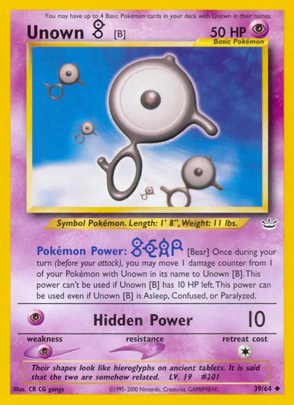 Unown B 39/64 (Neo Revelation)  - Unlimited | Good Games Adelaide SA