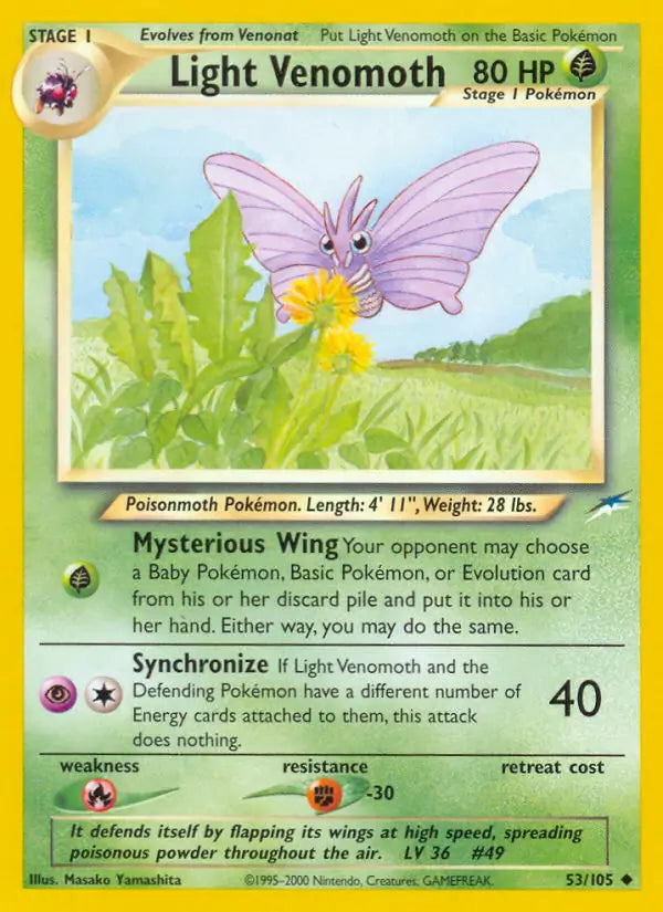 Light Venomoth 053/105 (Neo Destiny)  - Unlimited | Good Games Adelaide SA