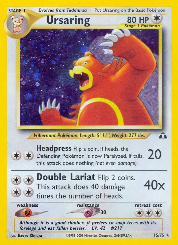 Ursaring 15/75 (Neo Discovery)  - Unlimited Holofoil | Good Games Adelaide SA