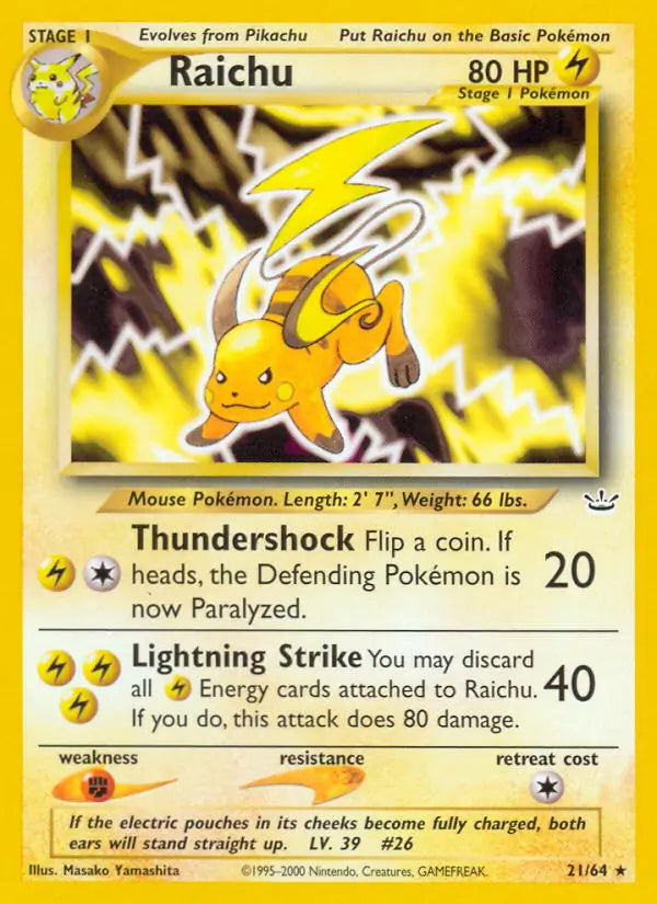 Raichu 21/64 (Neo Revelation)  - Unlimited | Good Games Adelaide SA