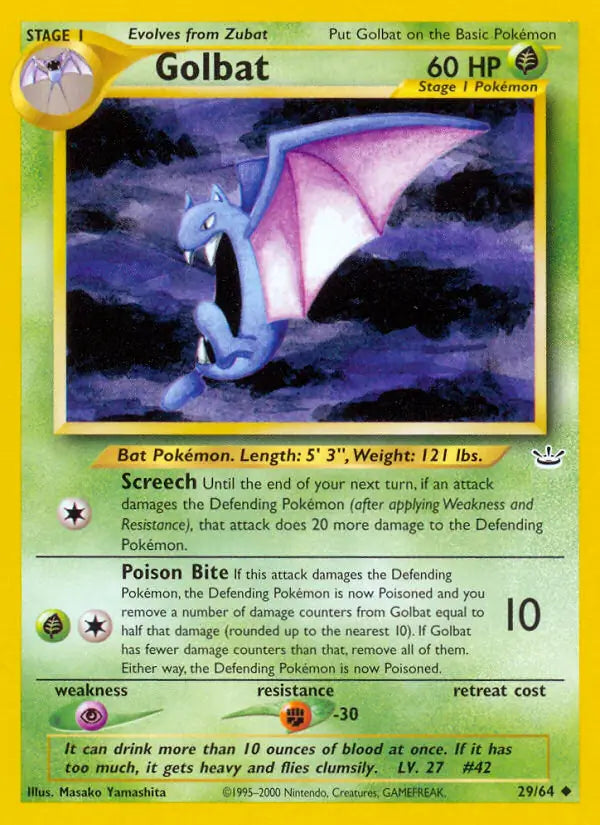 Golbat 29/64 (Neo Revelation)  - Unlimited | Good Games Adelaide SA