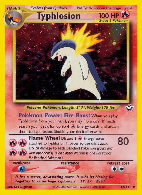 Typhlosion 018/111 (Neo Genesis)  - Unlimited Holofoil | Good Games Adelaide SA