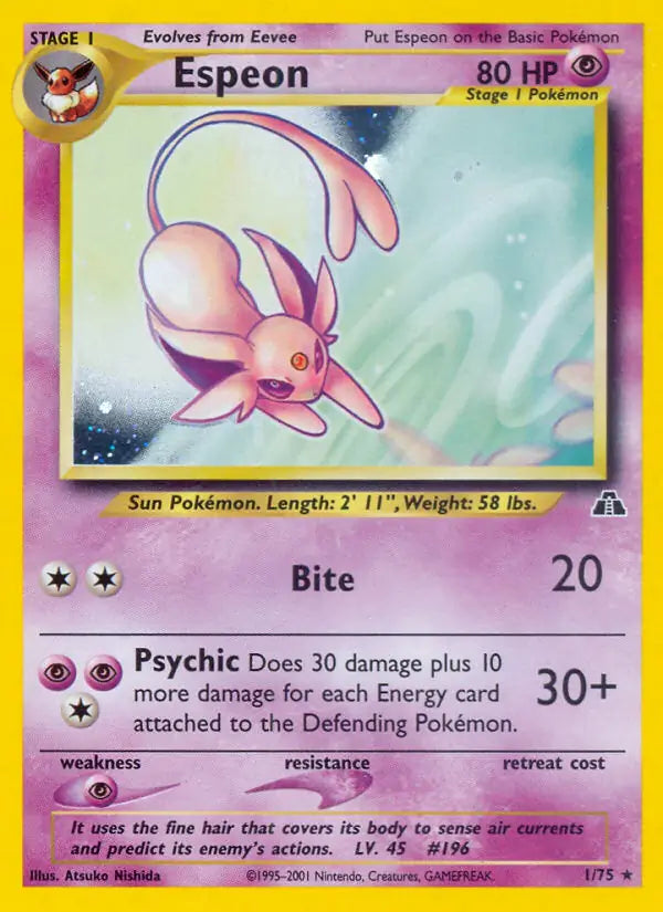 Espeon 01/75 (Neo Discovery)  - Unlimited Holofoil | Good Games Adelaide SA