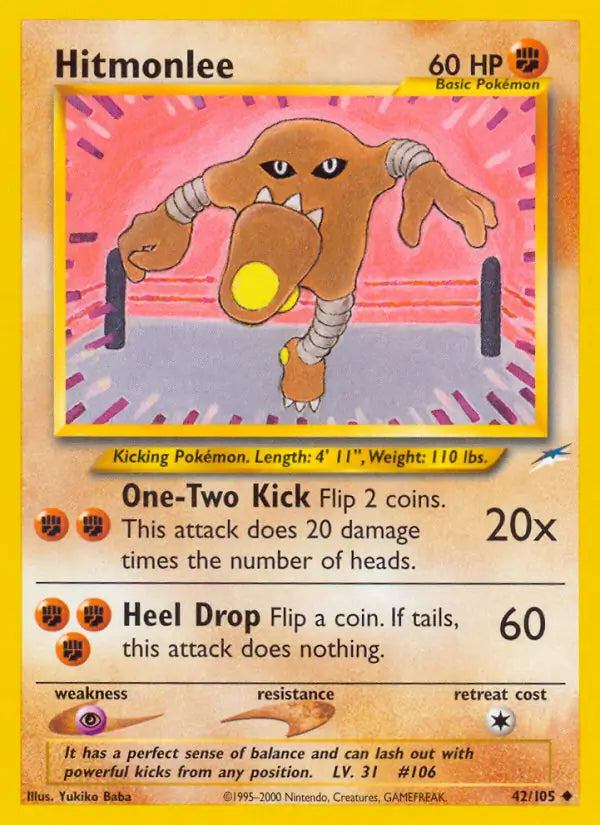 Hitmonlee 042/105 (Neo Destiny)  - Unlimited | Good Games Adelaide SA