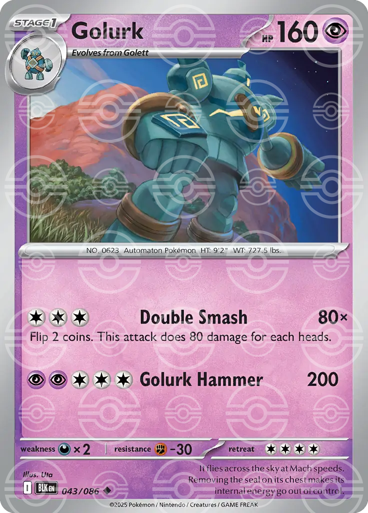 Golurk 043/086 (SV: Black Bolt)  - Holofoil | Good Games Adelaide SA