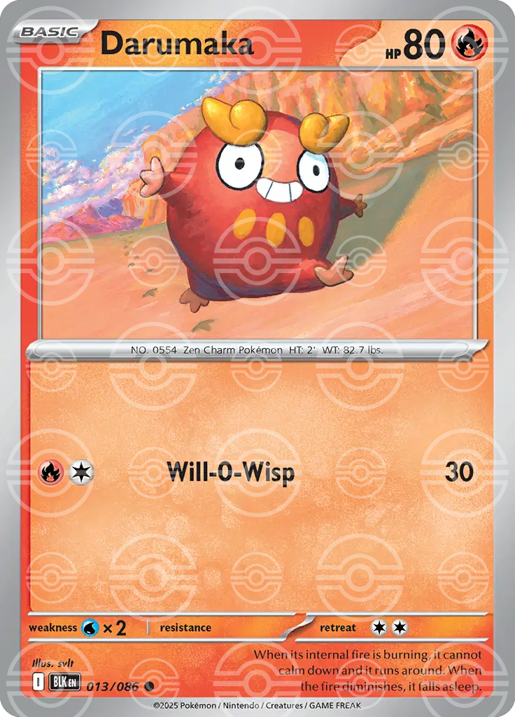 Darumaka Poke Ball Pattern 013/086 (SV: Black Bolt)  - Holofoil | Good Games Adelaide SA