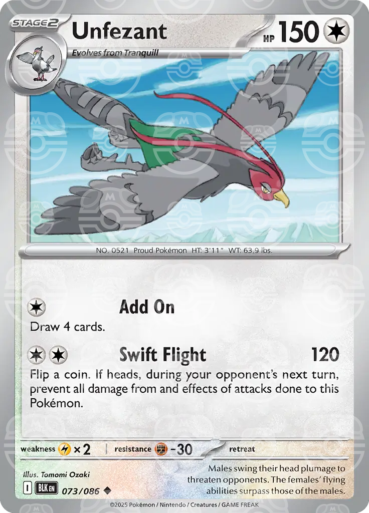 Unfezant 073/086 (SV: Black Bolt)  - Holofoil | Good Games Adelaide SA