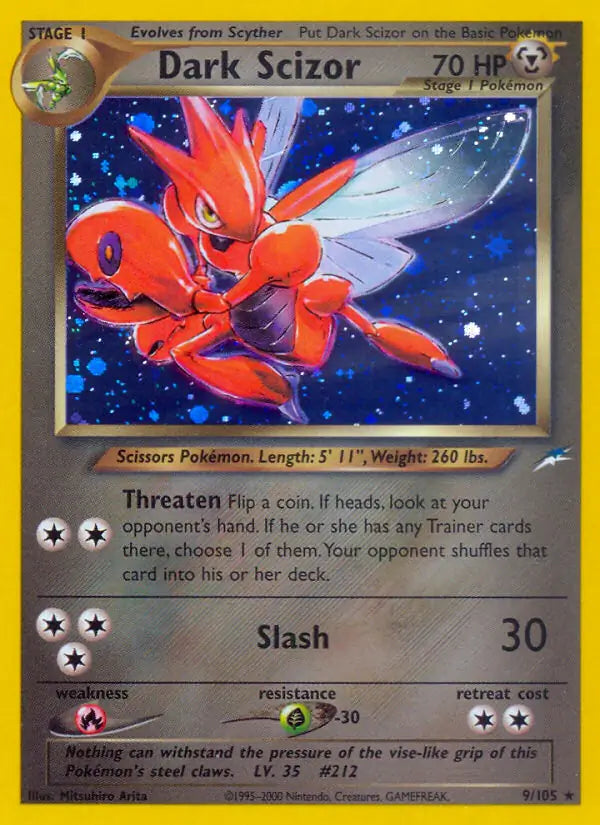 Dark Scizor 009/105 (Neo Destiny)  - Unlimited Holofoil | Good Games Adelaide SA