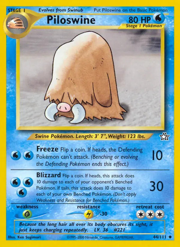 Piloswine 044/111 (Neo Genesis)  - Unlimited | Good Games Adelaide SA