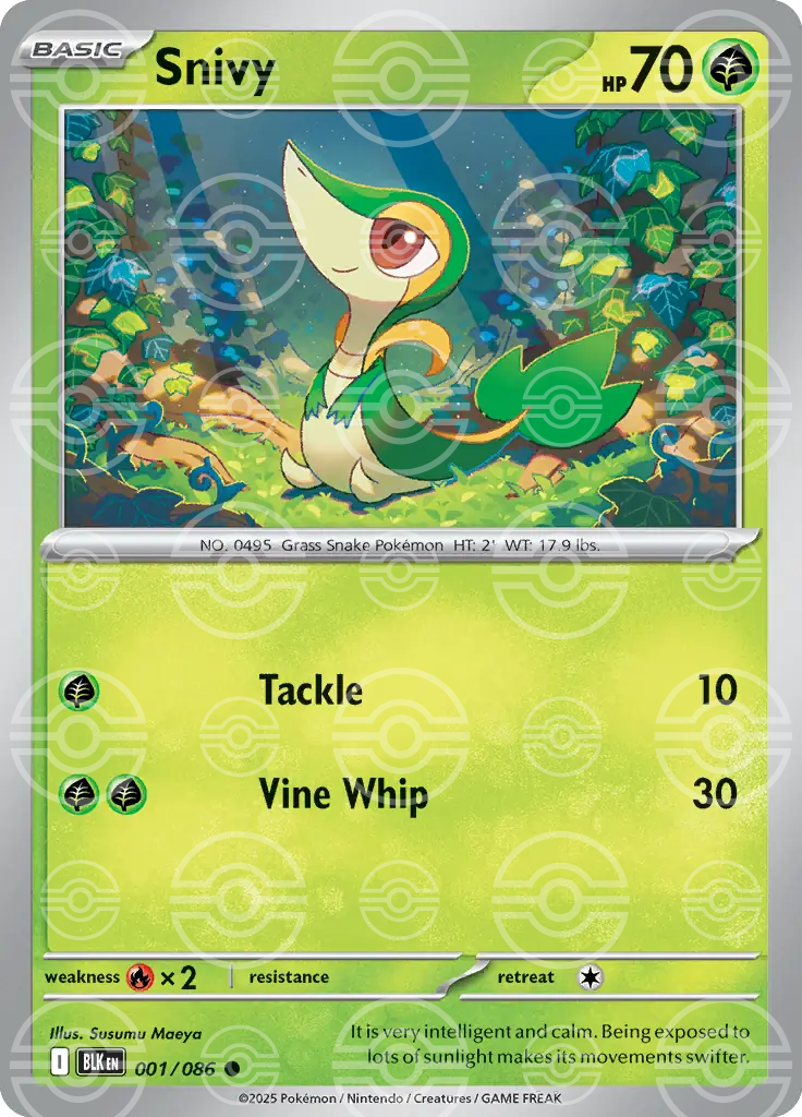 Snivy 001/086 (SV: Black Bolt)  - Holofoil | Good Games Adelaide SA