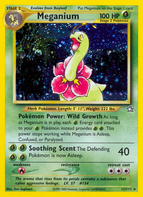 Meganium 011/111 (Neo Genesis)  - Unlimited Holofoil | Good Games Adelaide SA